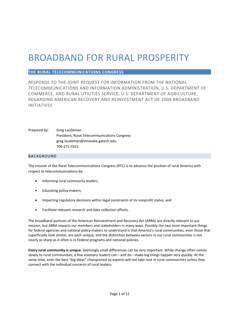 RTC Response to NTIA and RUS Joint RFI Page 2