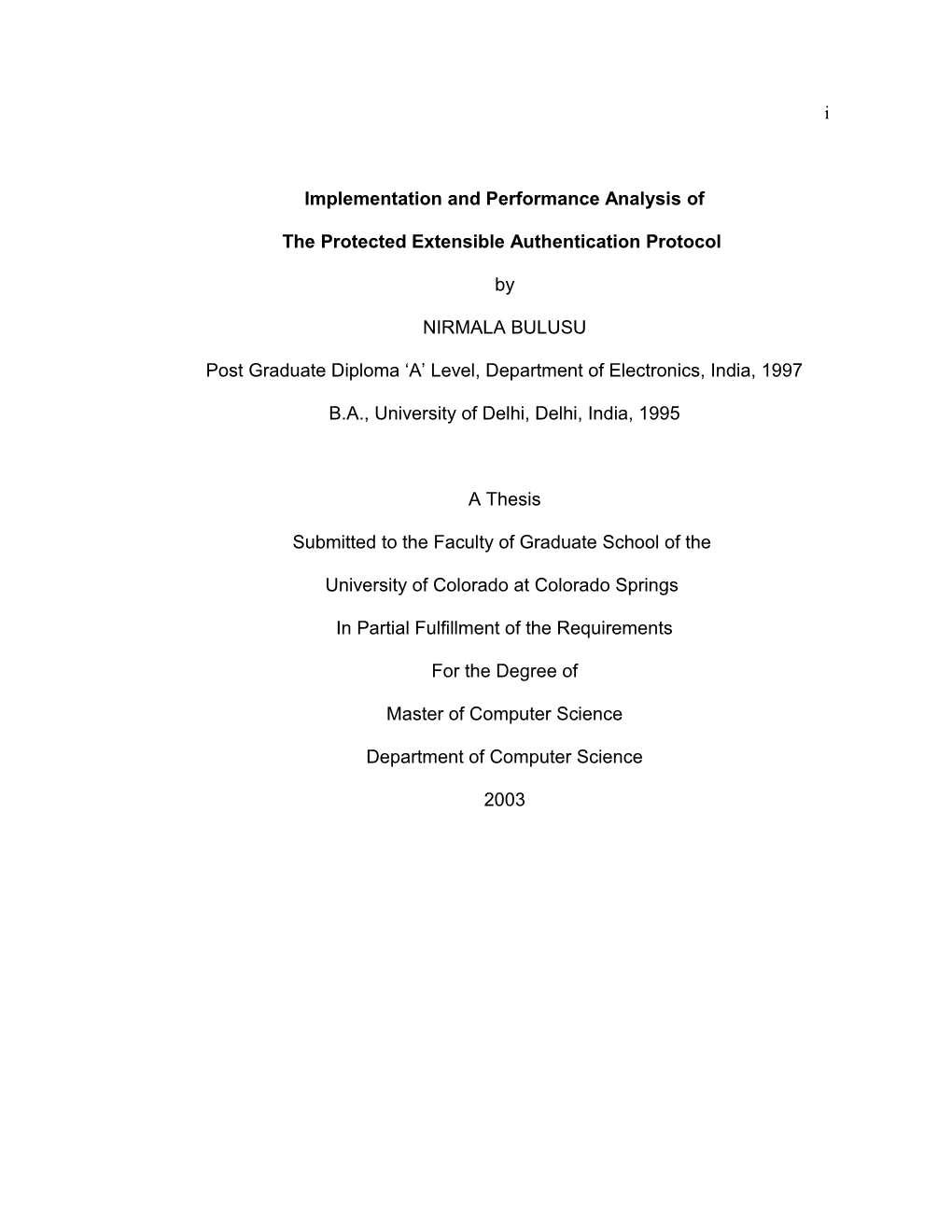 Implementation and Performance Analysis Of