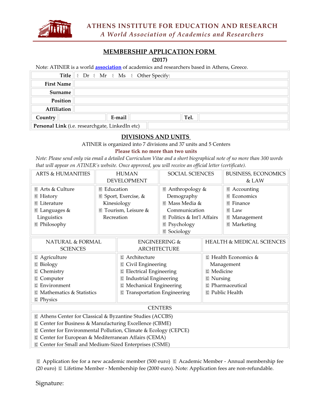 Membership Application Form s6