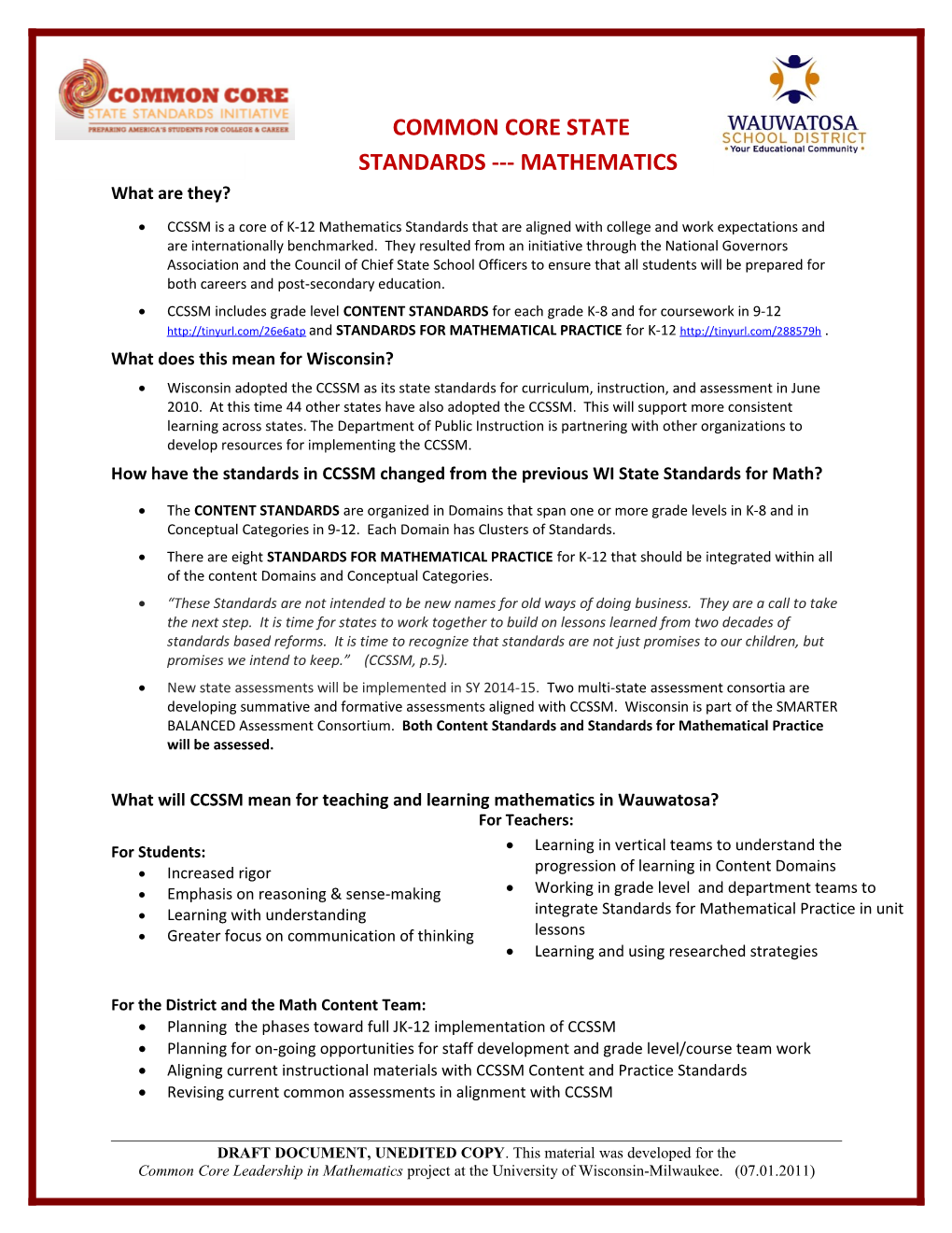 Standards Mathematics