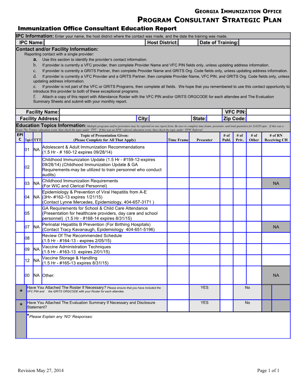 Program Consultant Strategic Plan