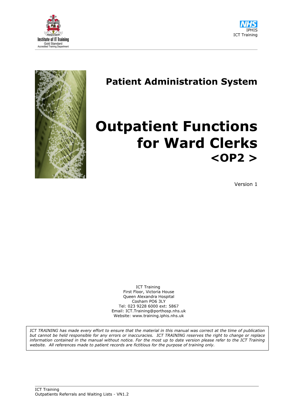 Outpatients Referrals and Waiting Lists - VN1.2