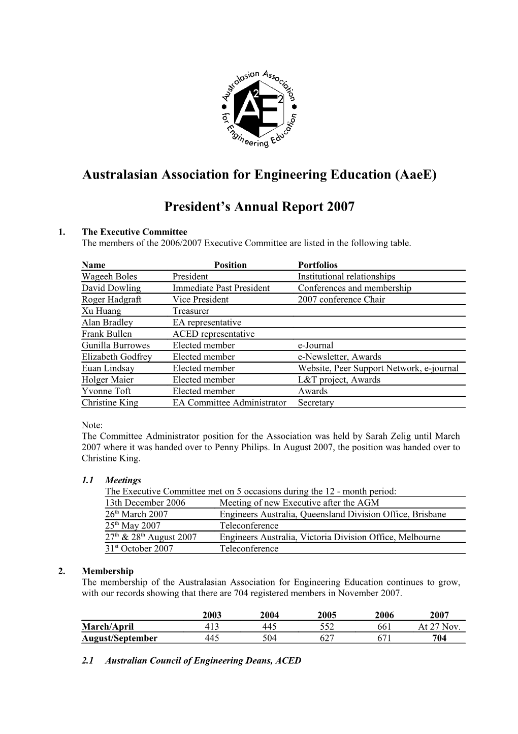 Australasian Association for Engineering Education (Aaee)