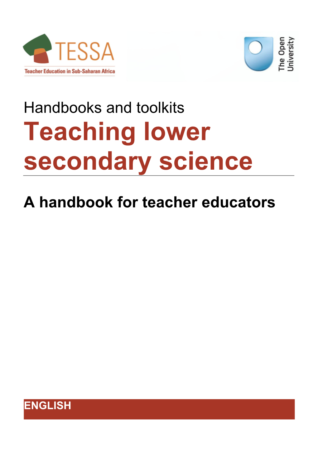 TESSA Teaching Lower Secondary Science a Handbook for Teacher Educators
