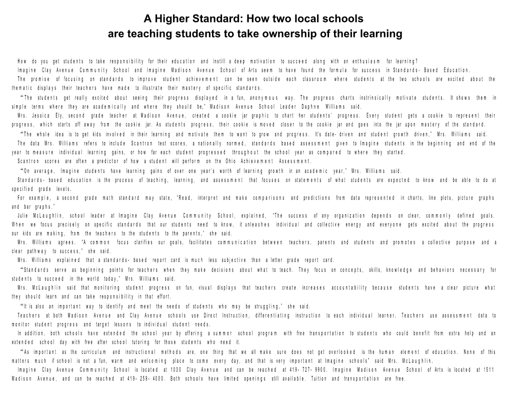 A Higher Standard: How Two Local Schools