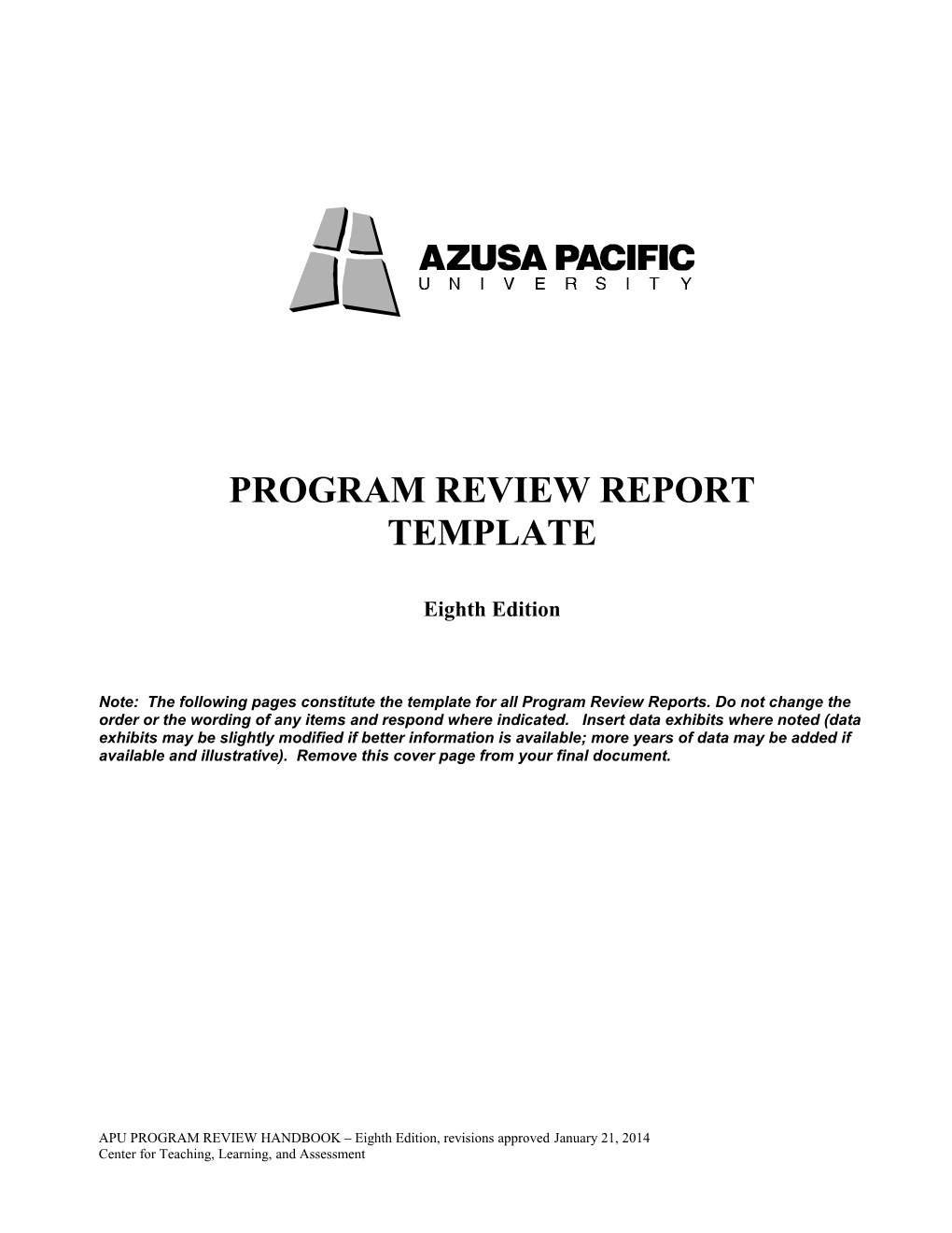 Program Review Report