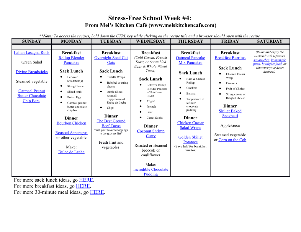 Stress-Free School Week #4