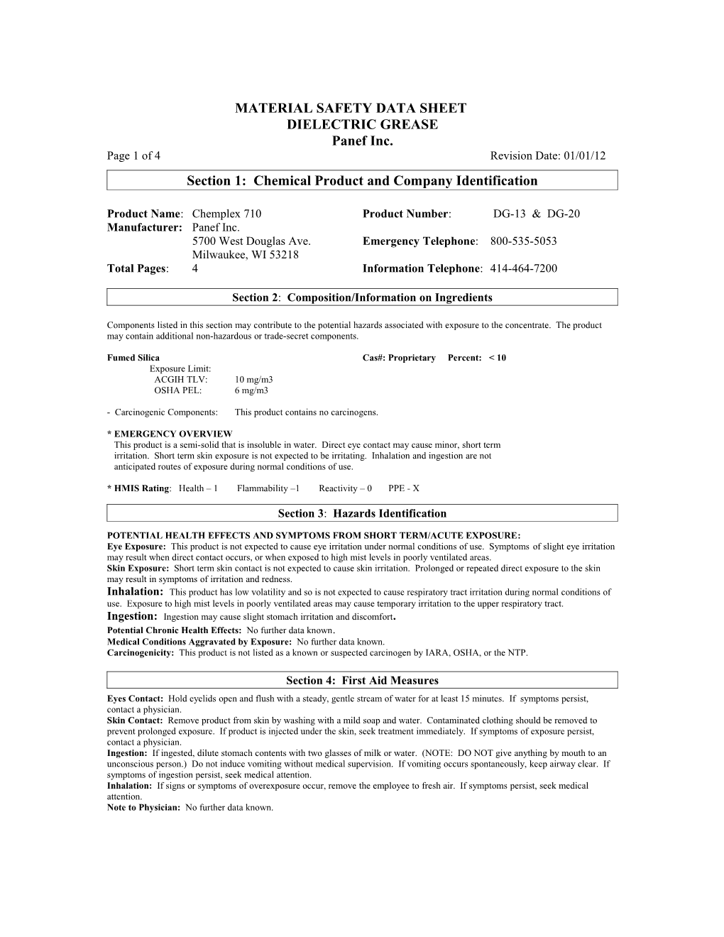 Material Safety Data Sheet s49