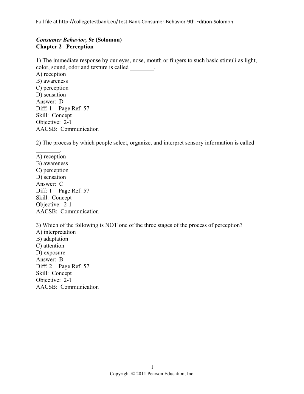 Consumer Behavior, 9E (Solomon)