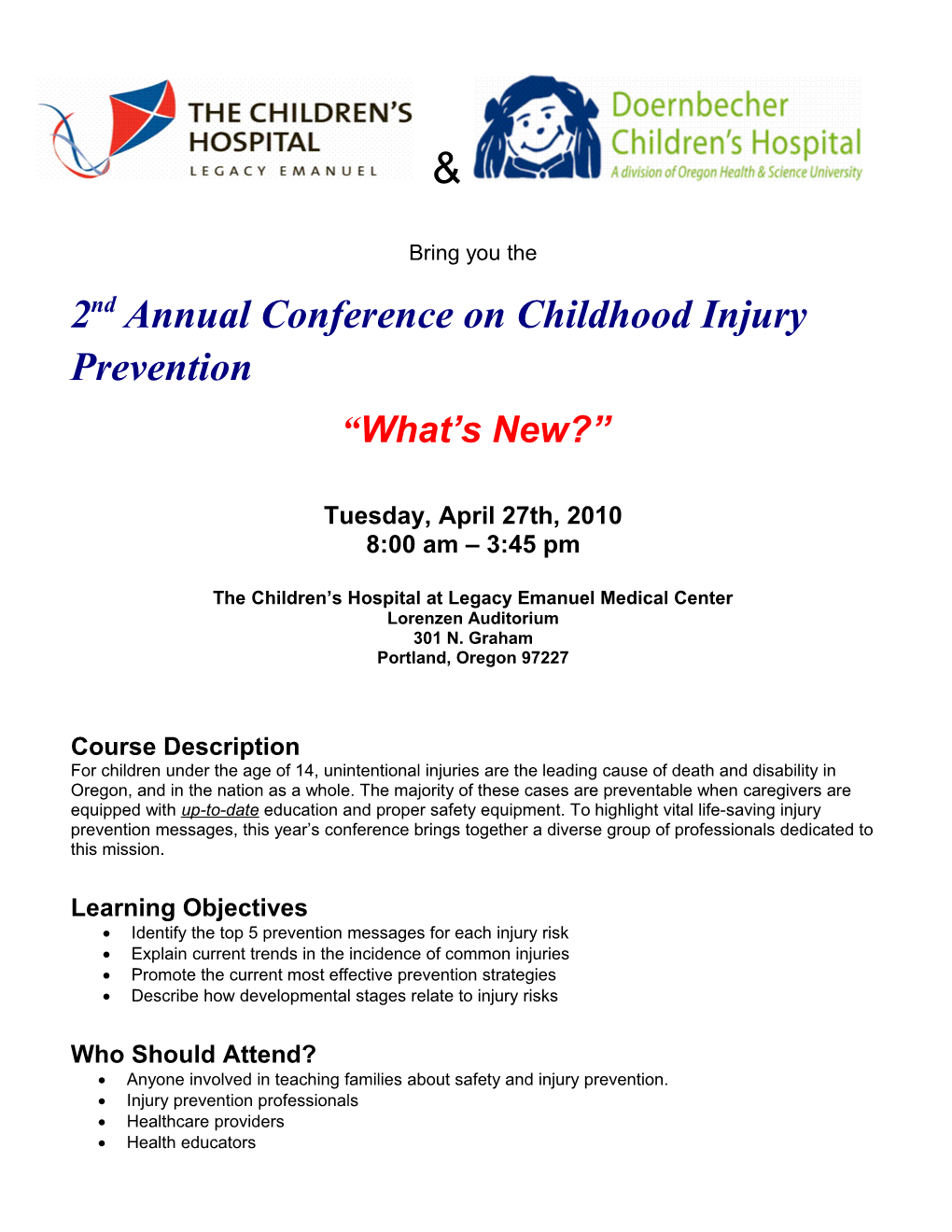 In Partnership, the Child Injury Prevention Programs From