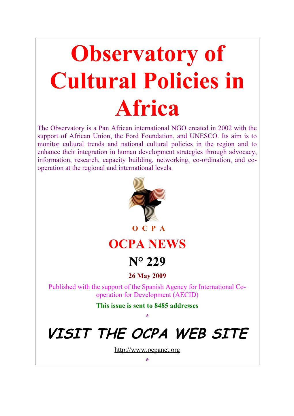 Observatory of Cultural Policies in Africa s4