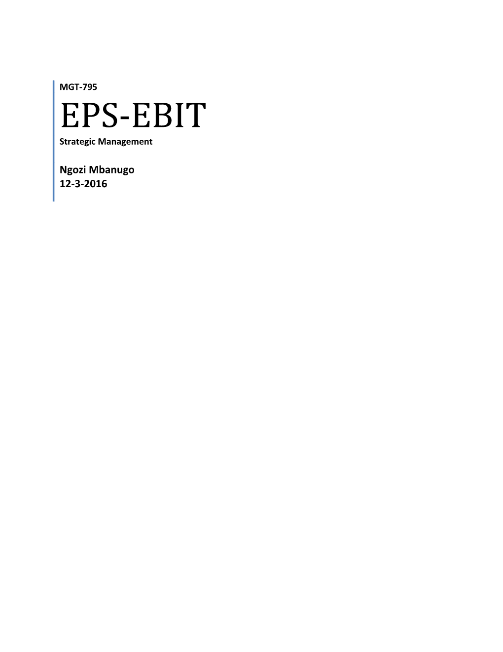 EPS EBIT Analysis of Keurig Green Mountain Inc