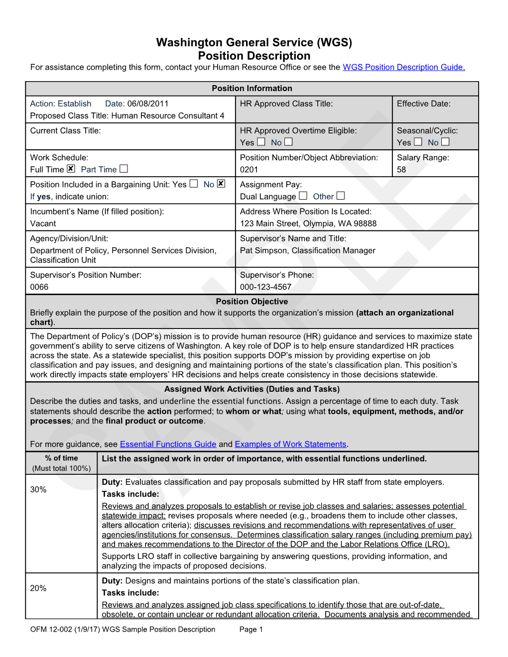 WGS Sample Position Description