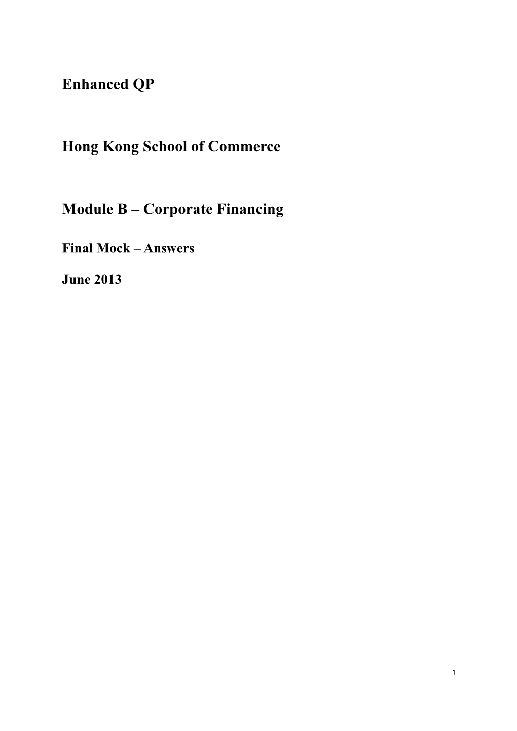 Hong Kong School of Commerce s1