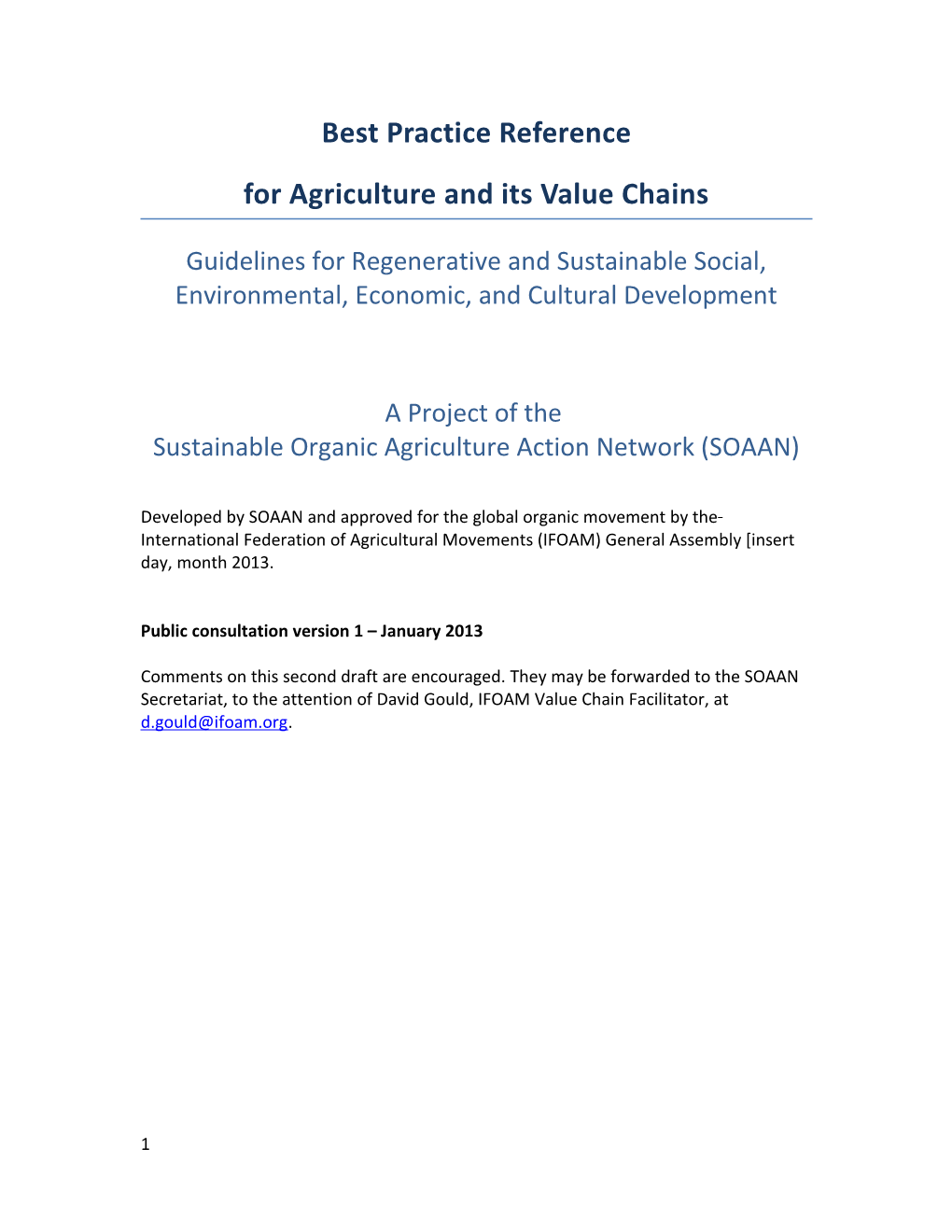 Best Practices For Sustainability In Agriculture And Its Associated Value Chains