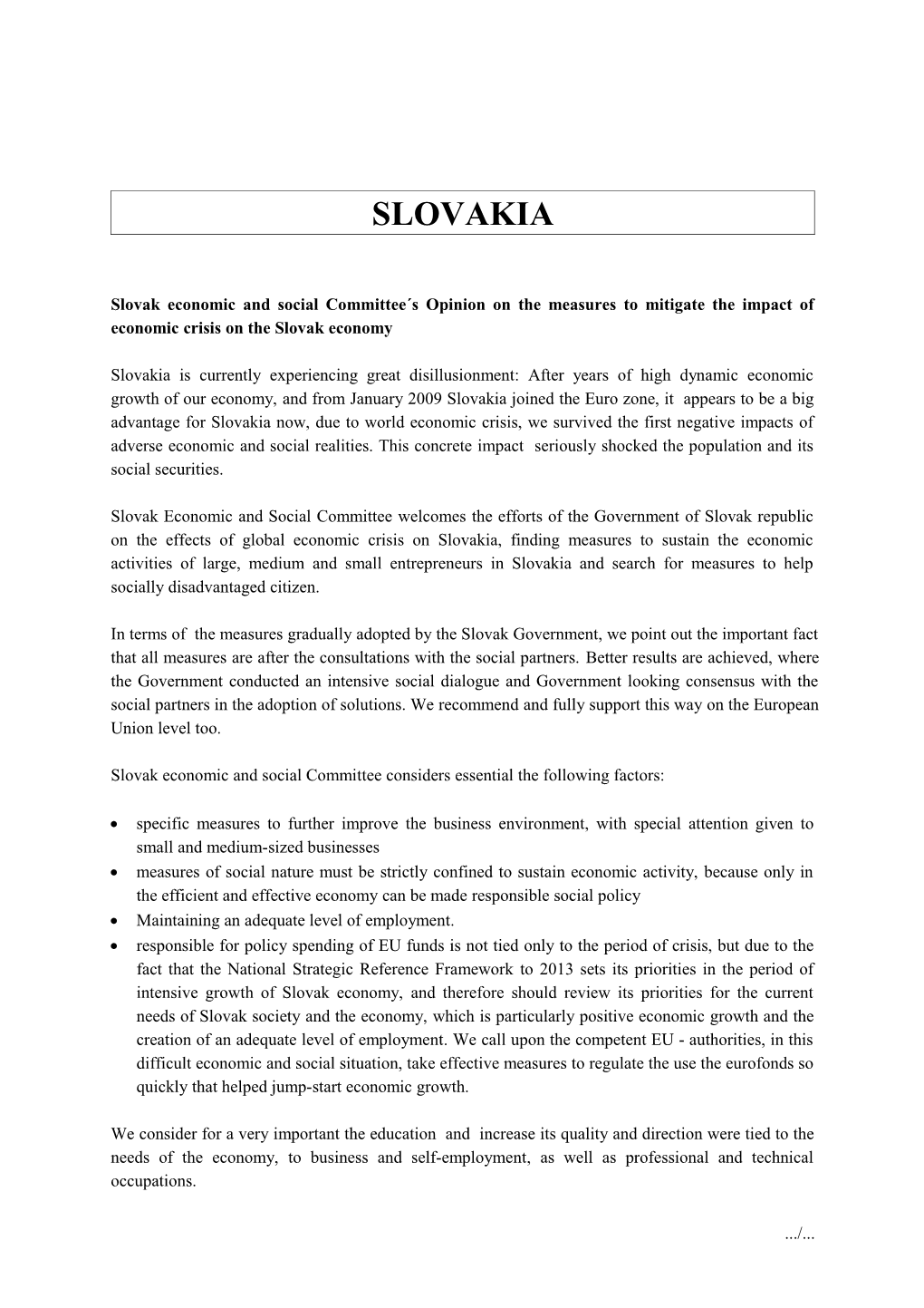 Slovak Economic and Social Committee