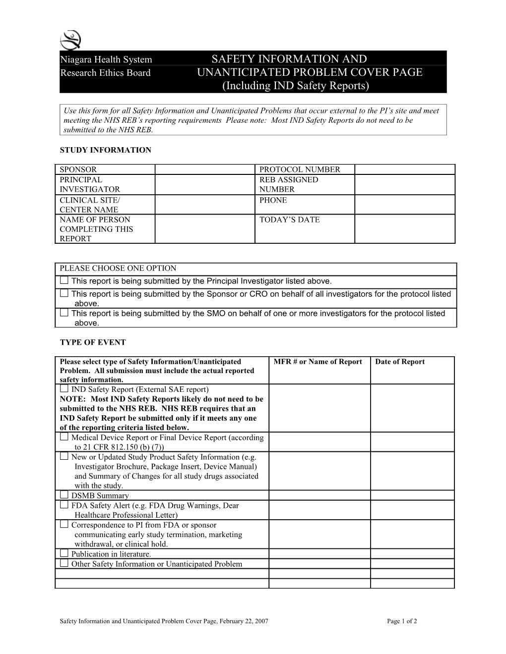 Use This Form for Reporting Major Protocol Deviations/Violations and for Requests for IRB