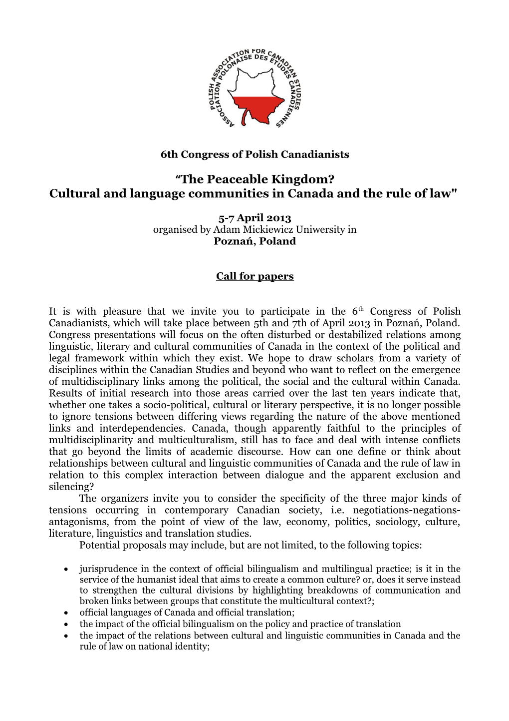 Cultural and Language Communities in Canada and the Rule of Law