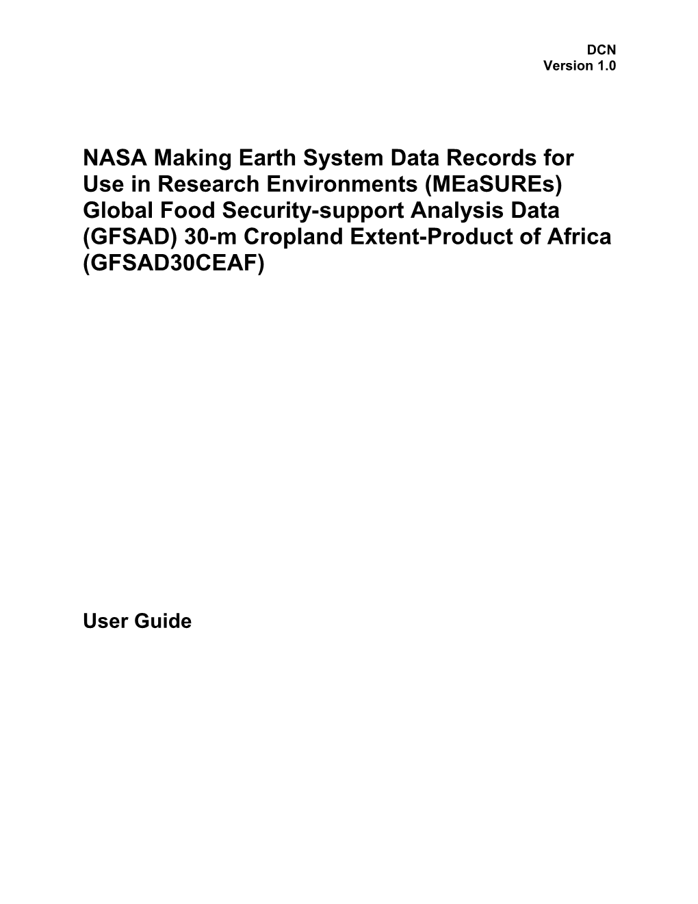 NASA Making Earth System Data Records for Use in Research Environments (Measures) Global