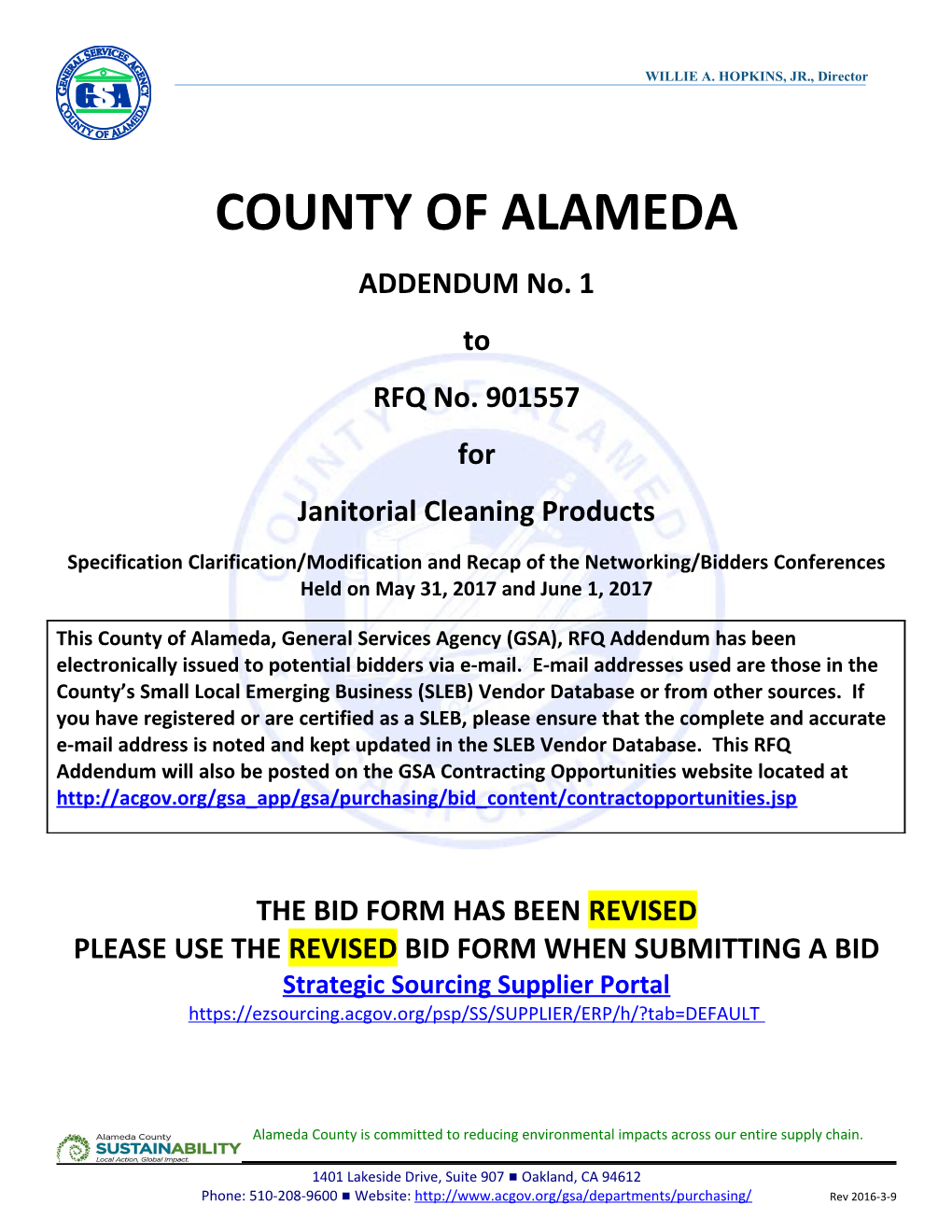 901557 Addendum1 Janitorial Cleaning Products