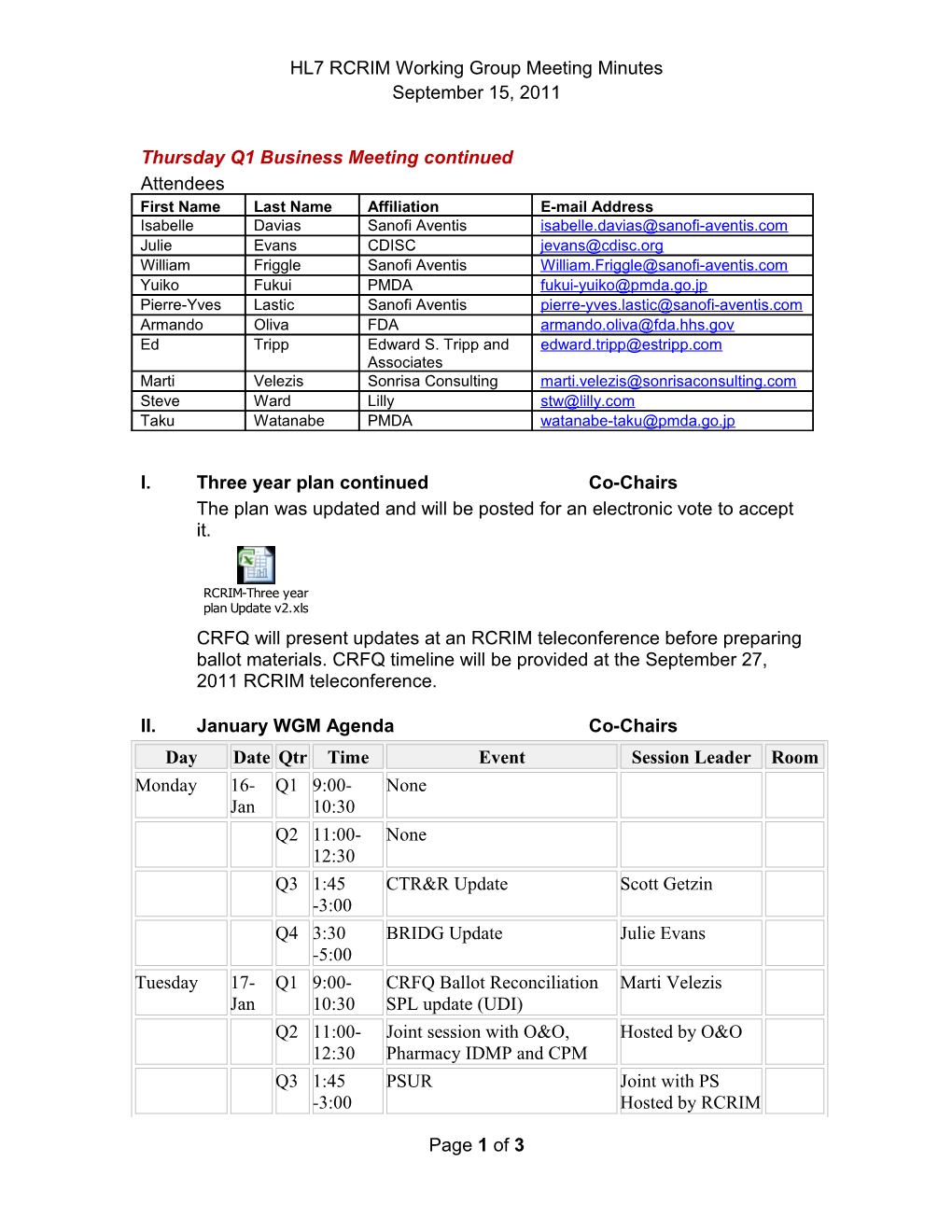 HL7 RCRIM Working Group Meeting Minutes s1