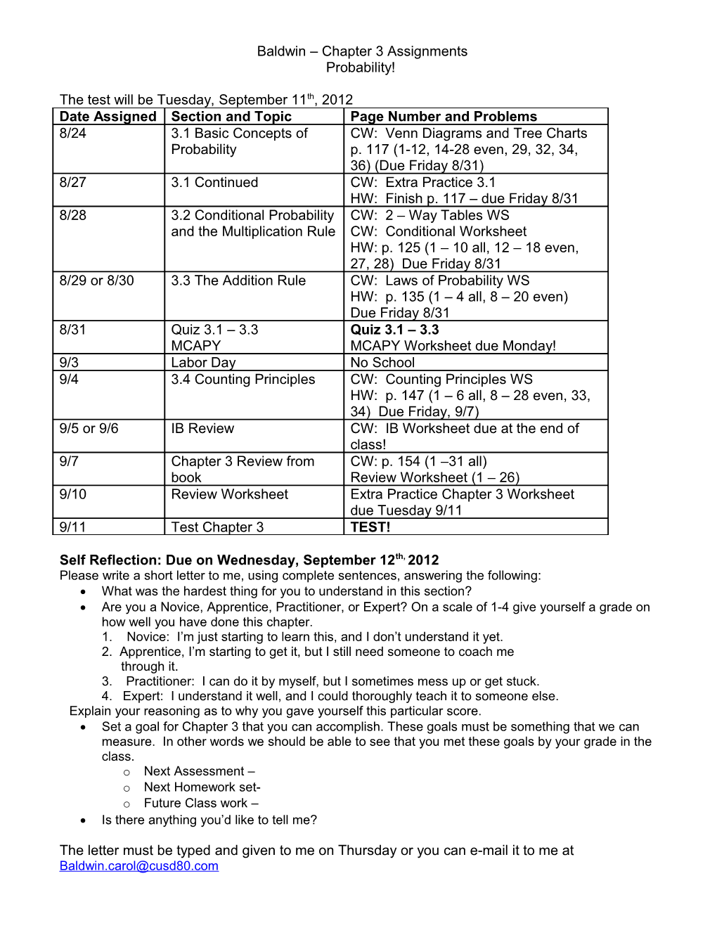 IB/AP Statistics Chapter 3 Probability