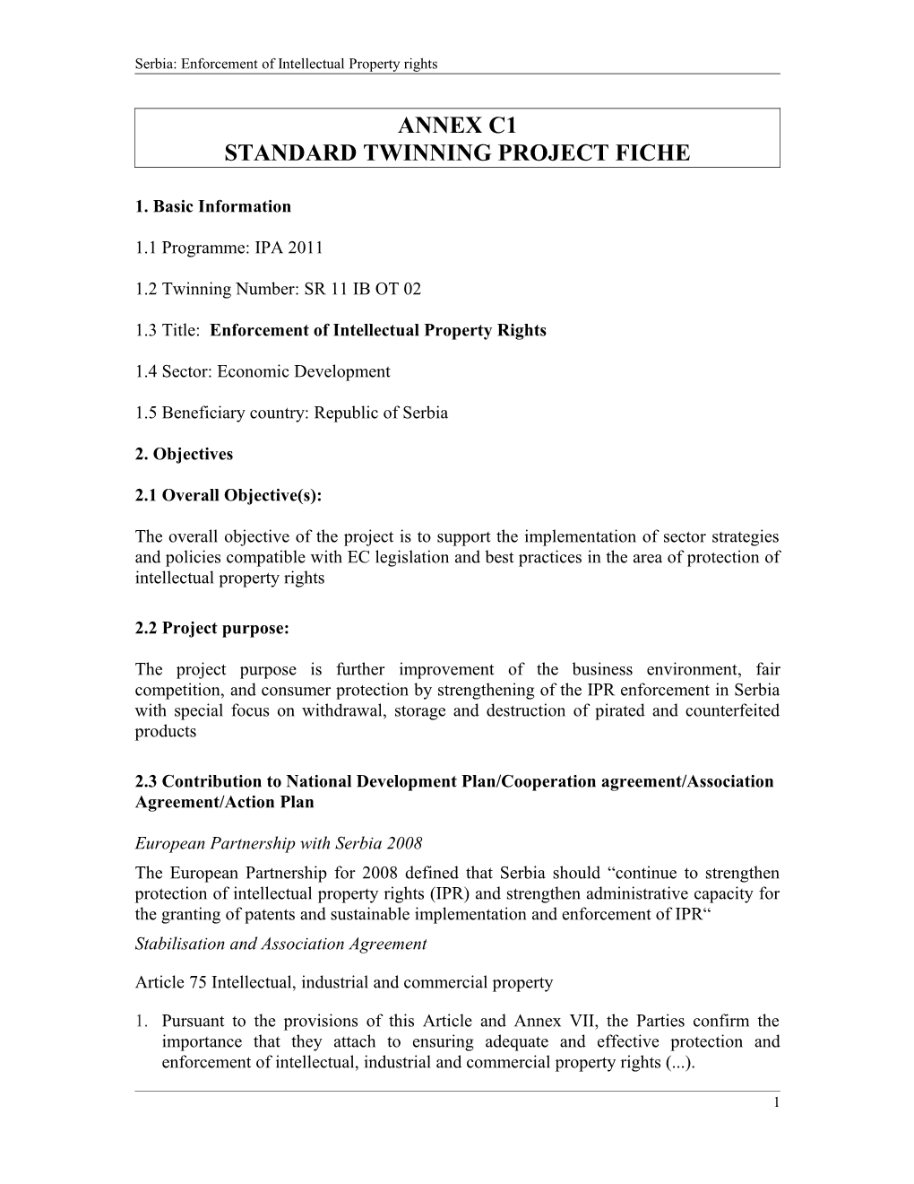 SR 11 IB OT 02 Enforcement of Intellectual Property Rights