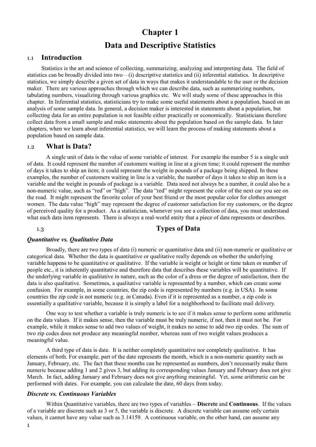 Data and Descriptive Statistics