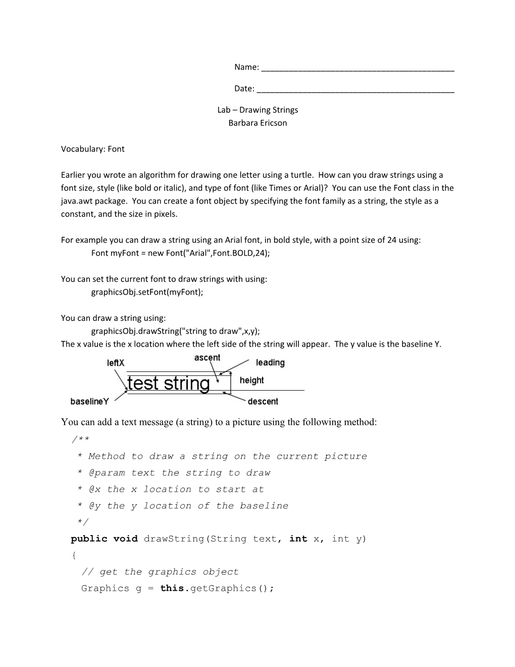 Lab Drawing Strings