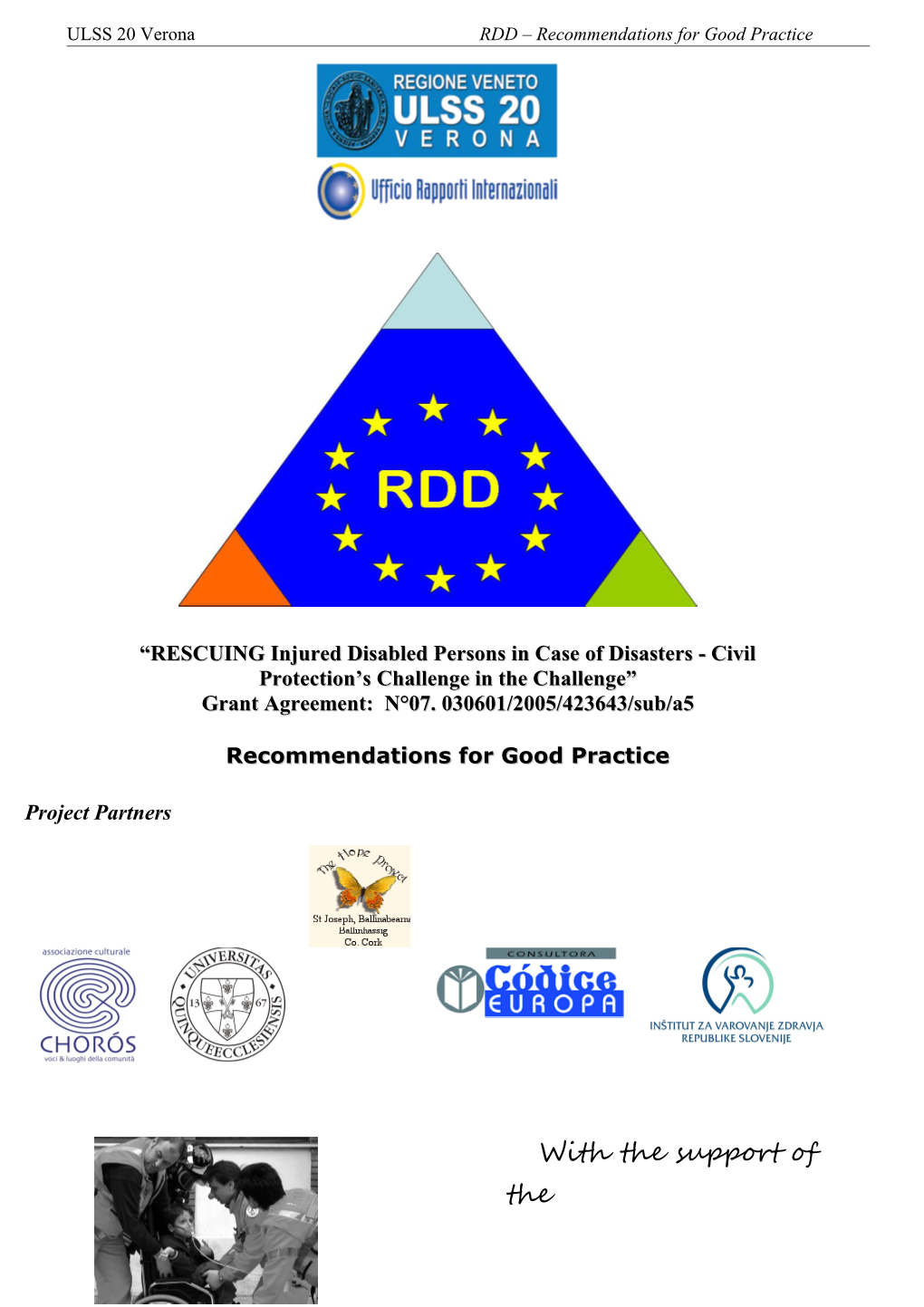 ULSS 20 Verona RDD Recommendations for Good Practice