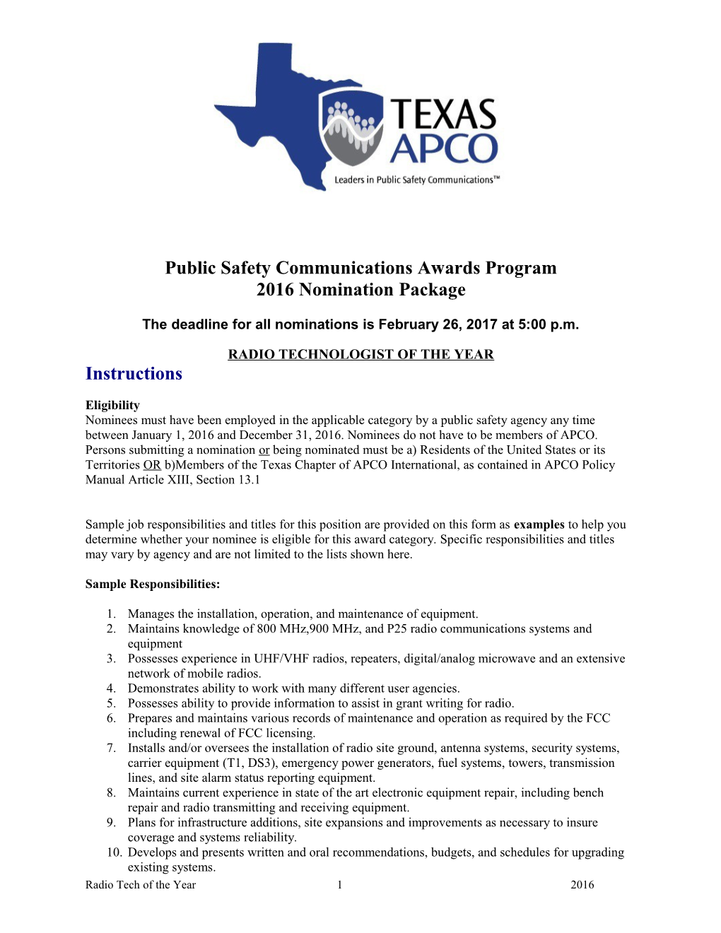 Public Safety Communications Awards Program s1