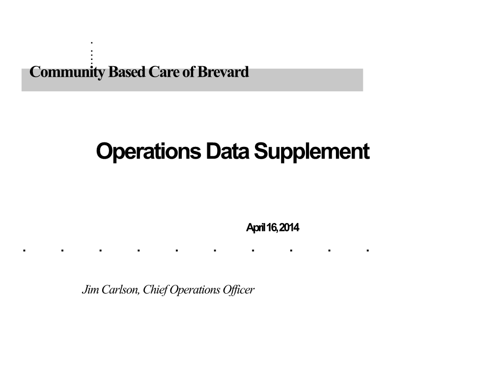 Operations Data Supplement