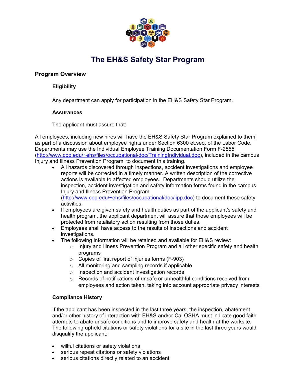 The EH&S Safety Star Program