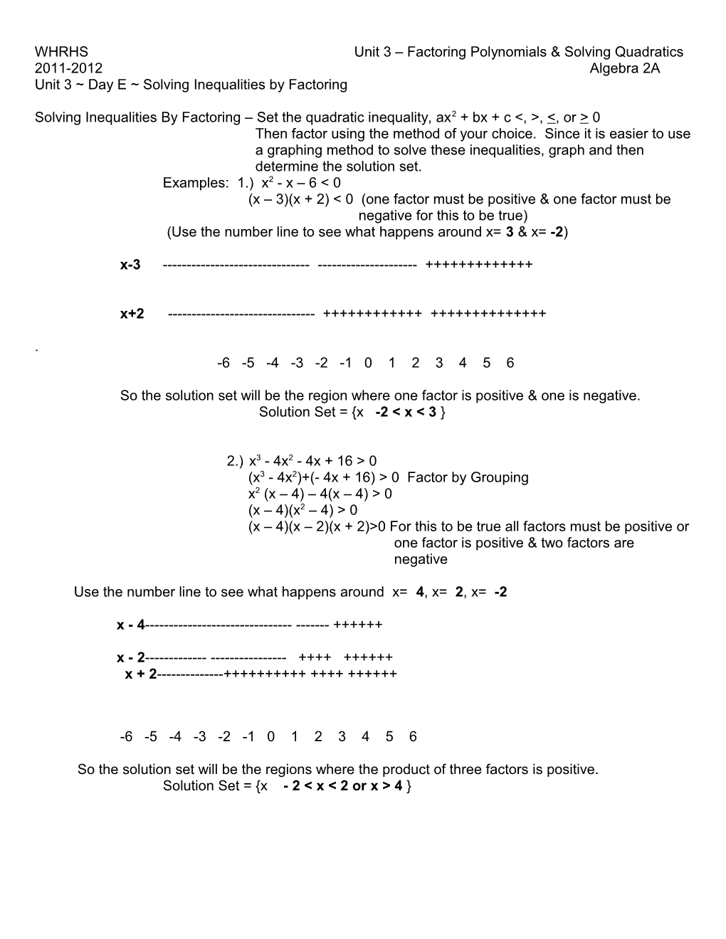 Solving Equations by Factoring