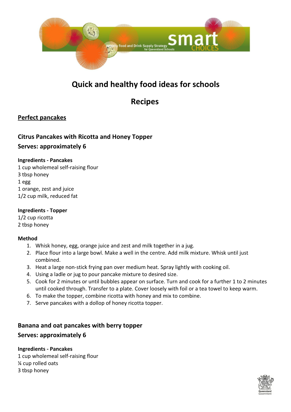 Quick and Healthy Food Ideas for Schools
