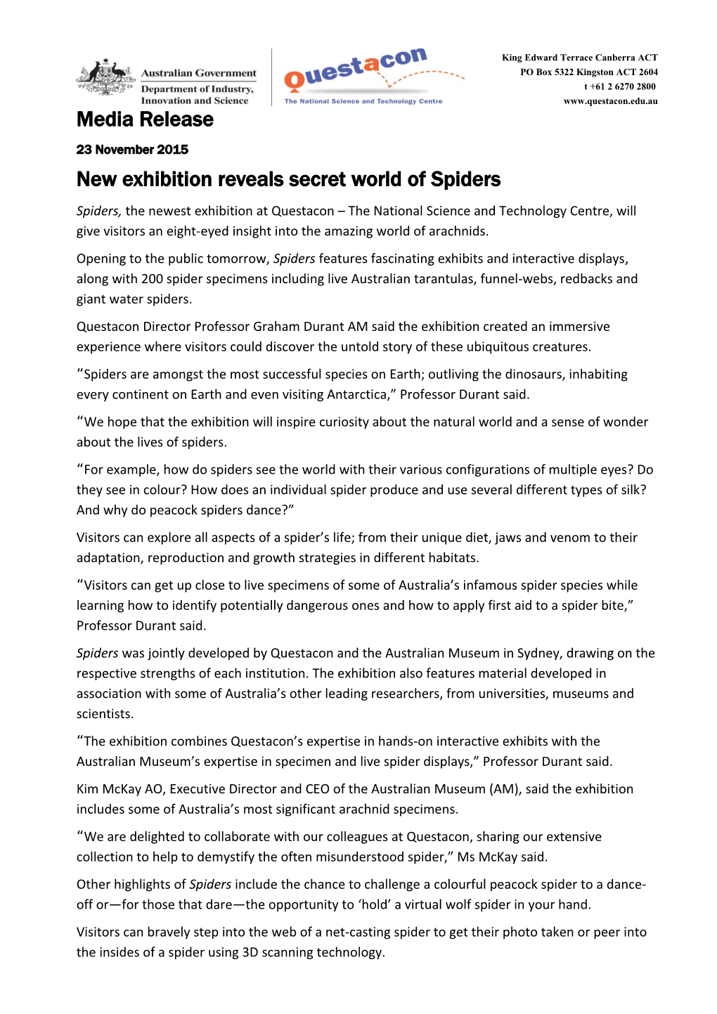 New Exhibition Reveals Secret World of Spiders