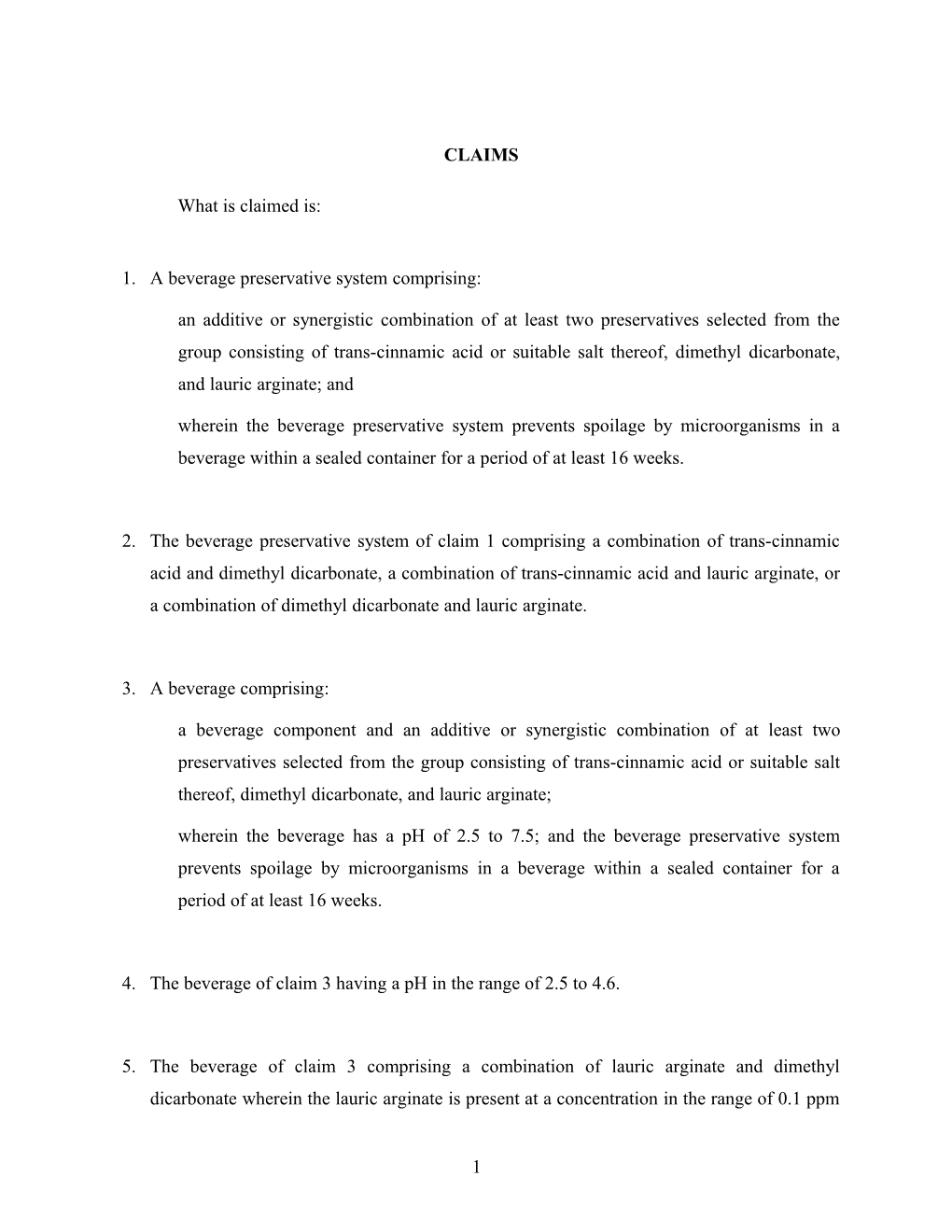 Preservative System for High Acid Beverages