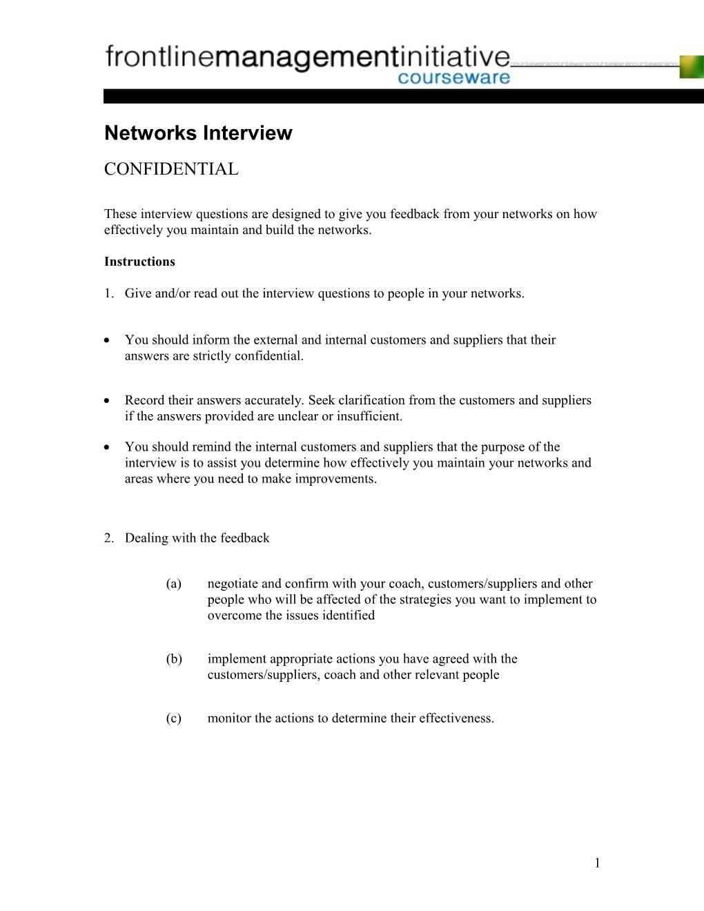 Maintaining and Building Positive Workplace Relationships and Networks Survey