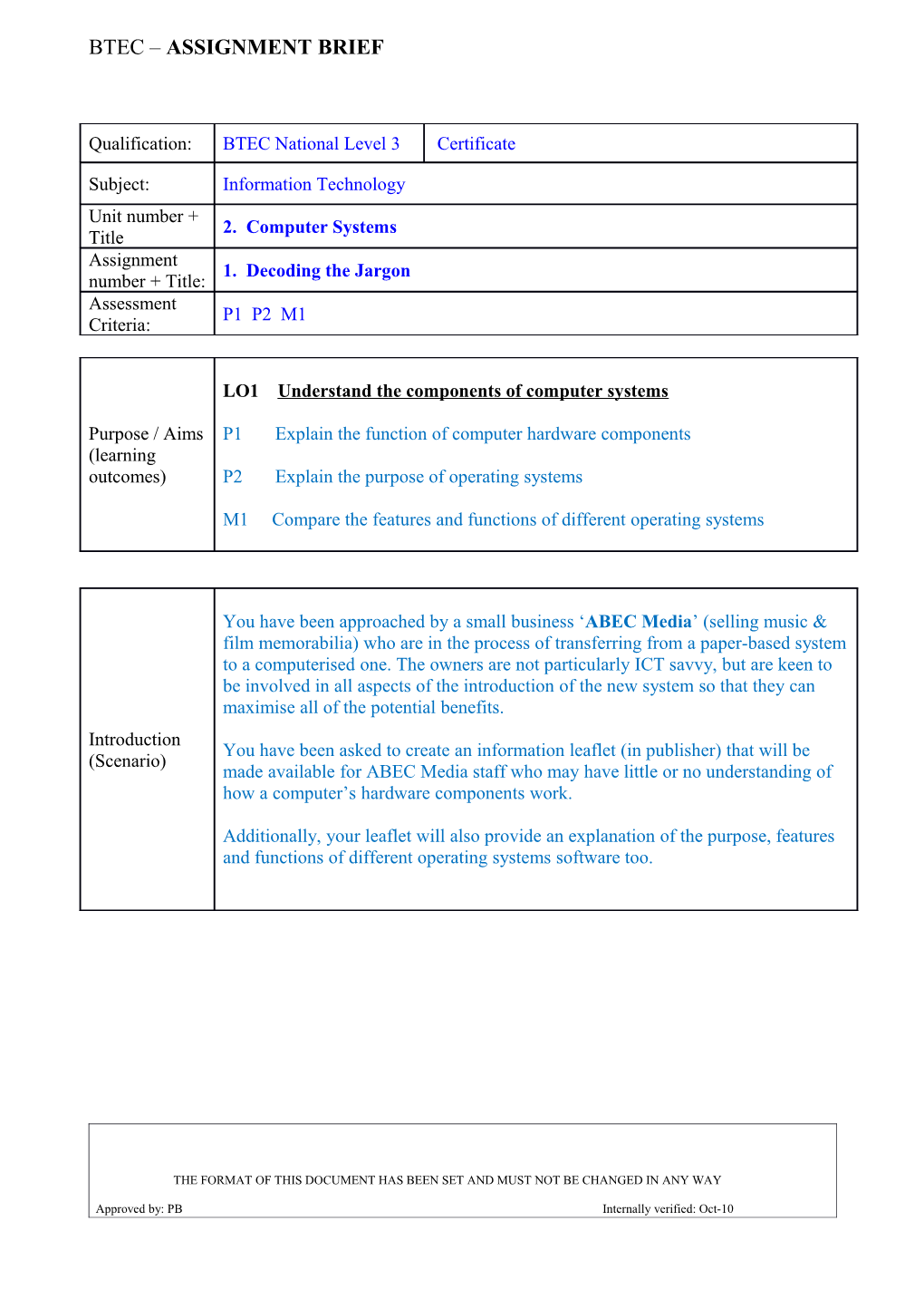 BTEC National Level 3