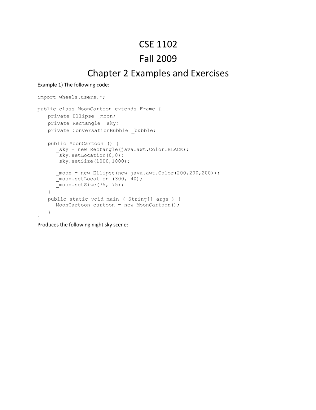 Chapter 2 Examples and Exercises