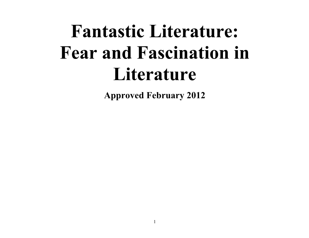 Fear and Fascination in Literature