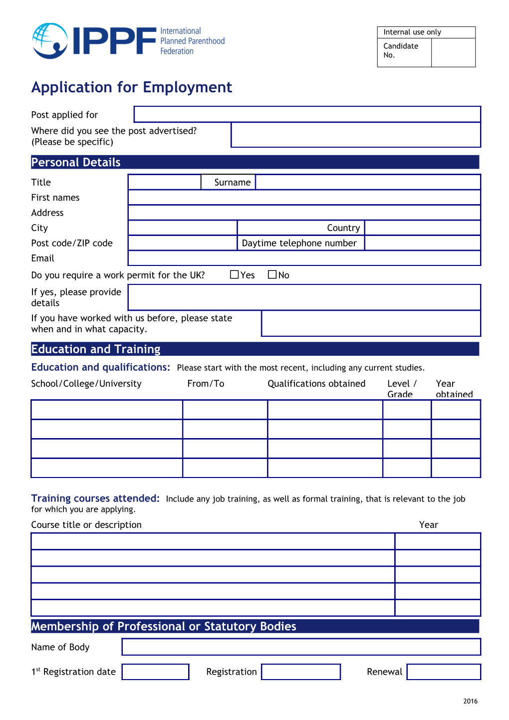 Application for Employment s193