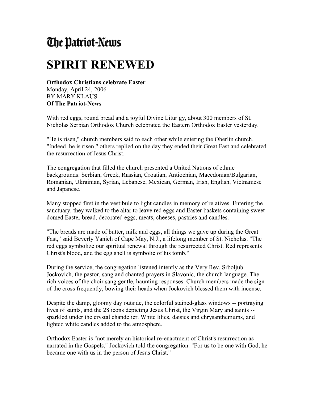 Spirit Renewed