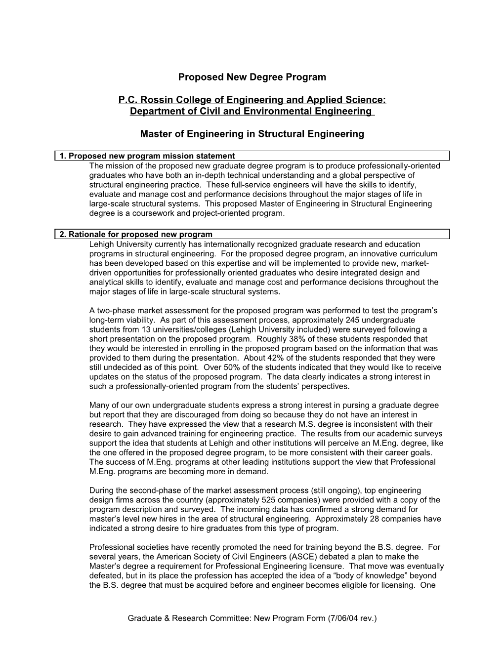 GRC New Degree Program Proposal Form