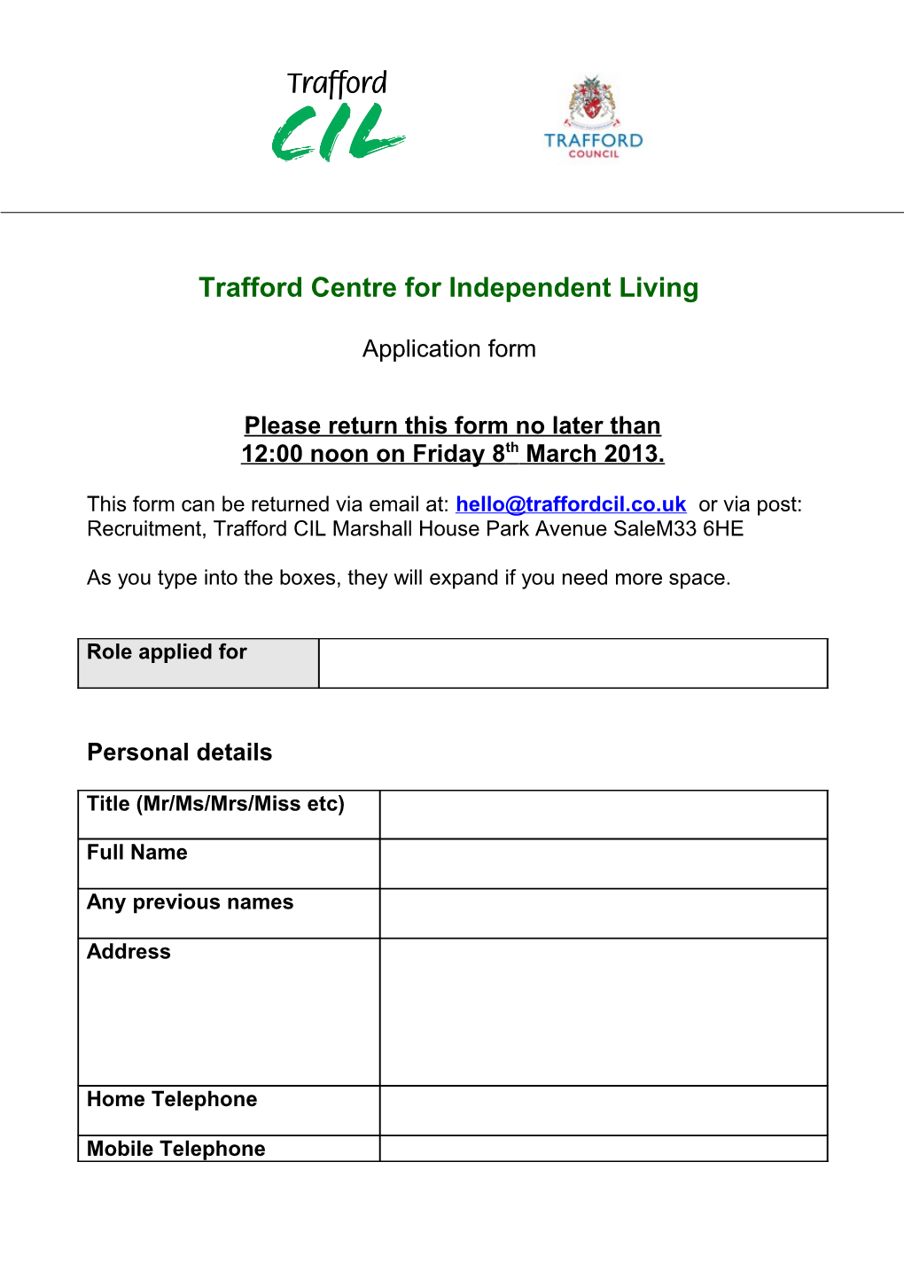 Trafford Centre for Independent Living