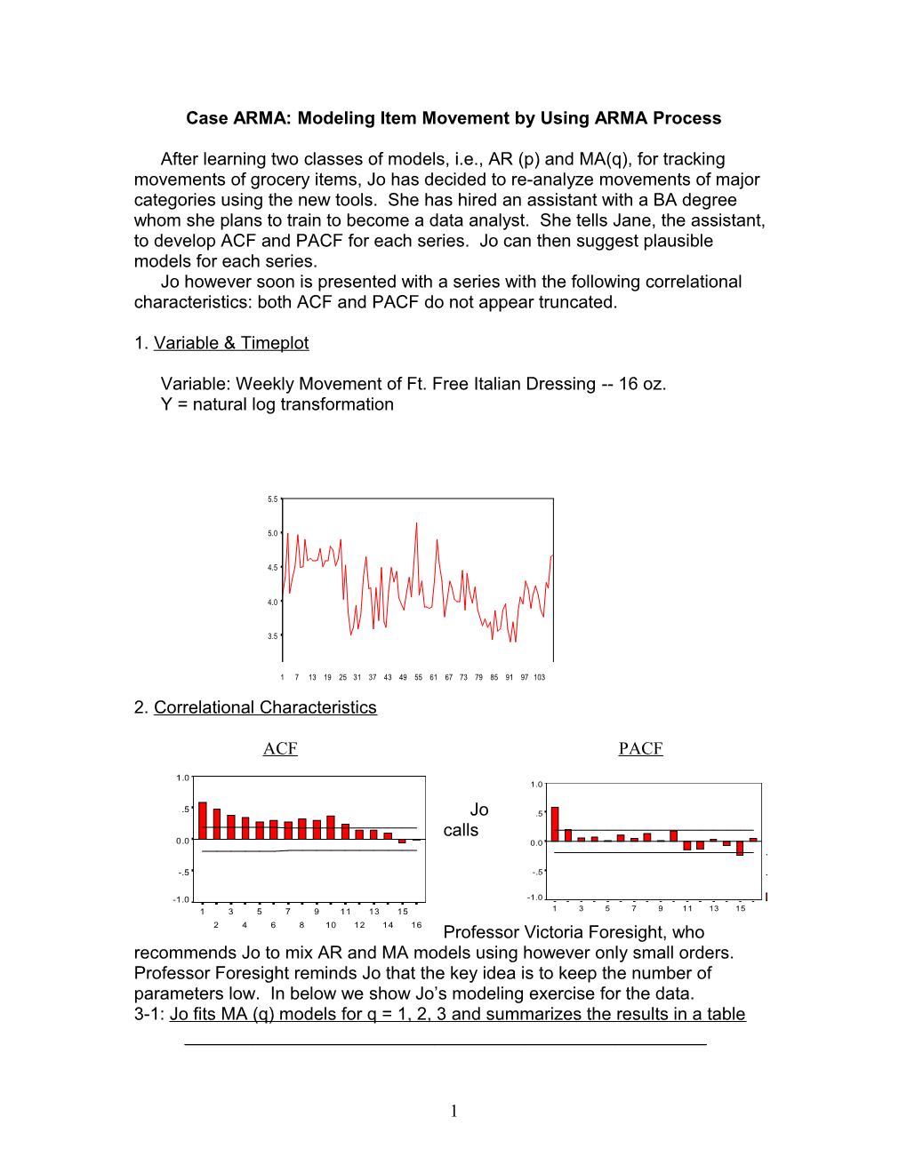 Case 13: Forecasting Item Movement Using Autoregression