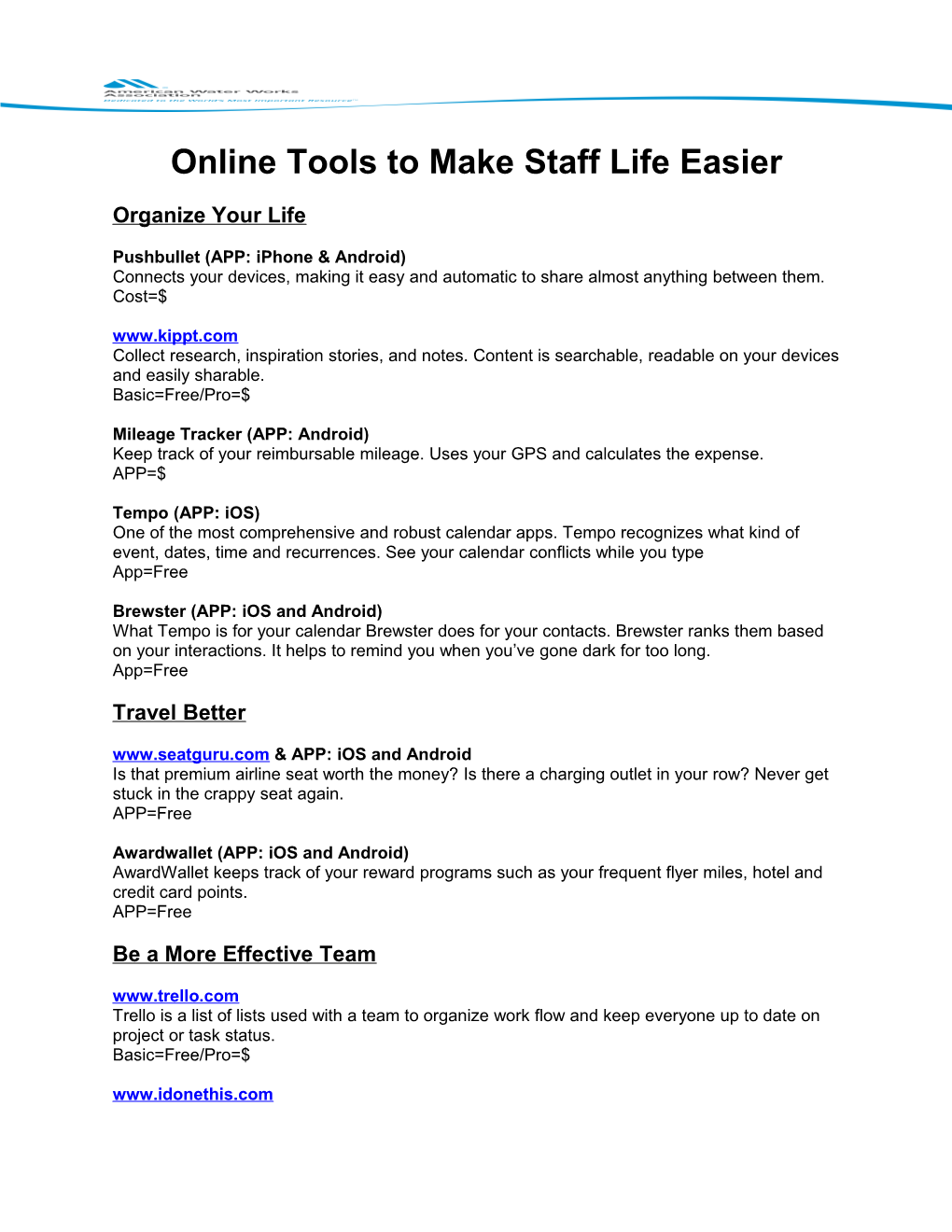 Online Tools to Make Staff Life Easier