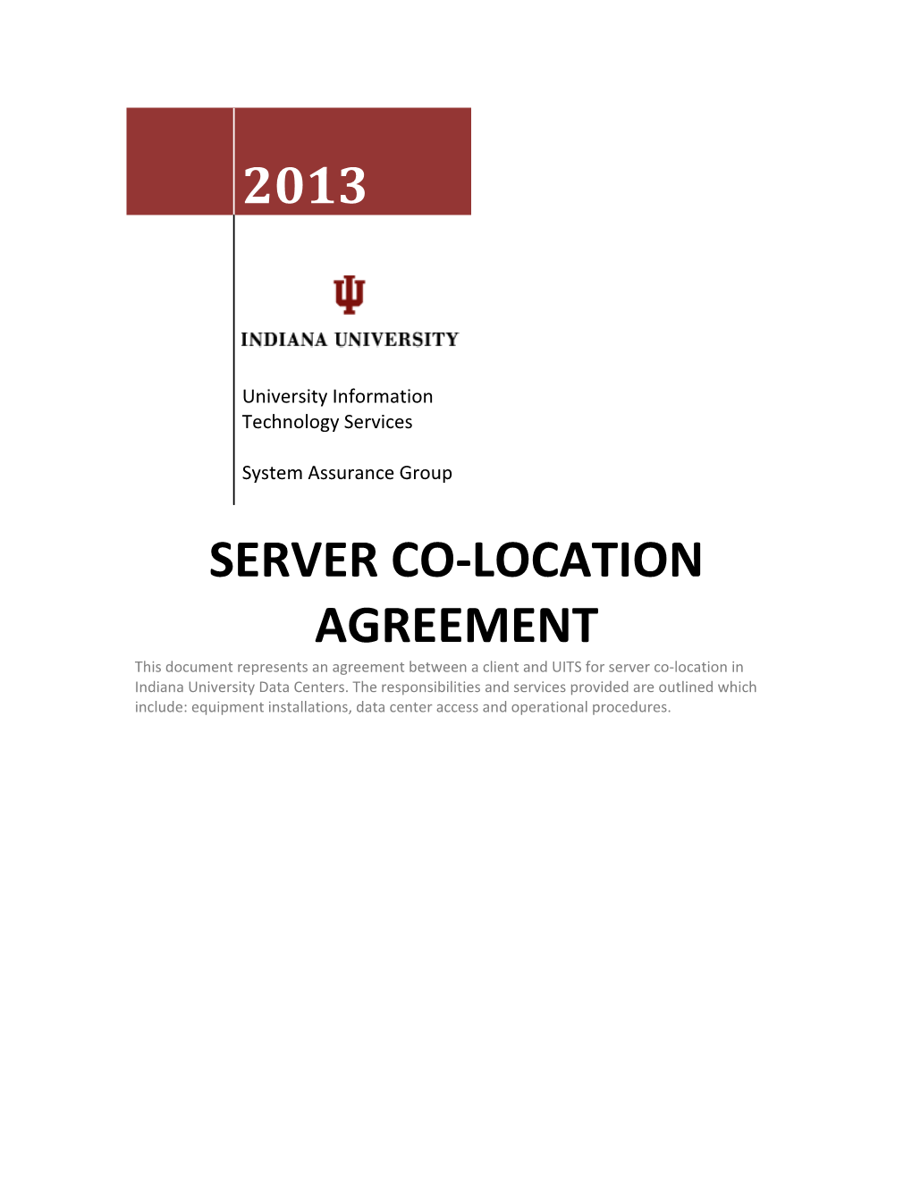 Server Co-Location Agreement