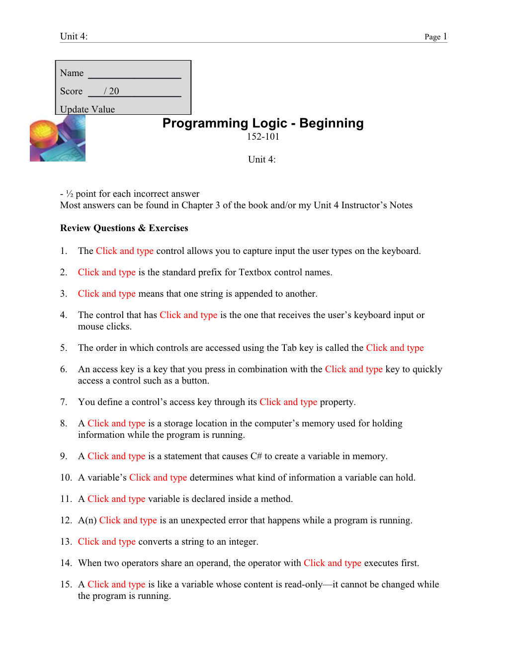 Unit 4: Sequential Processing Page 6
