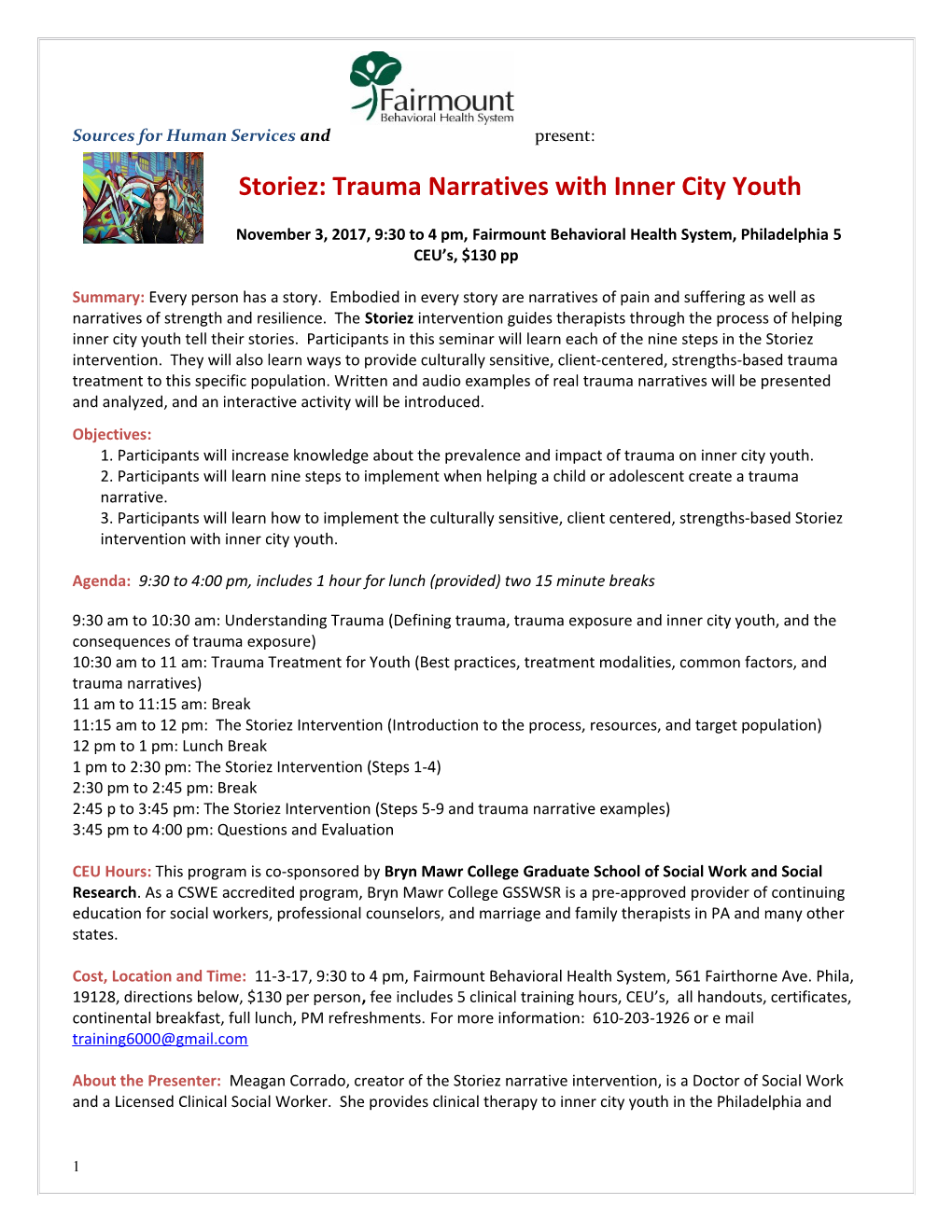 Storiez: Trauma Narratives with Inner City Youth